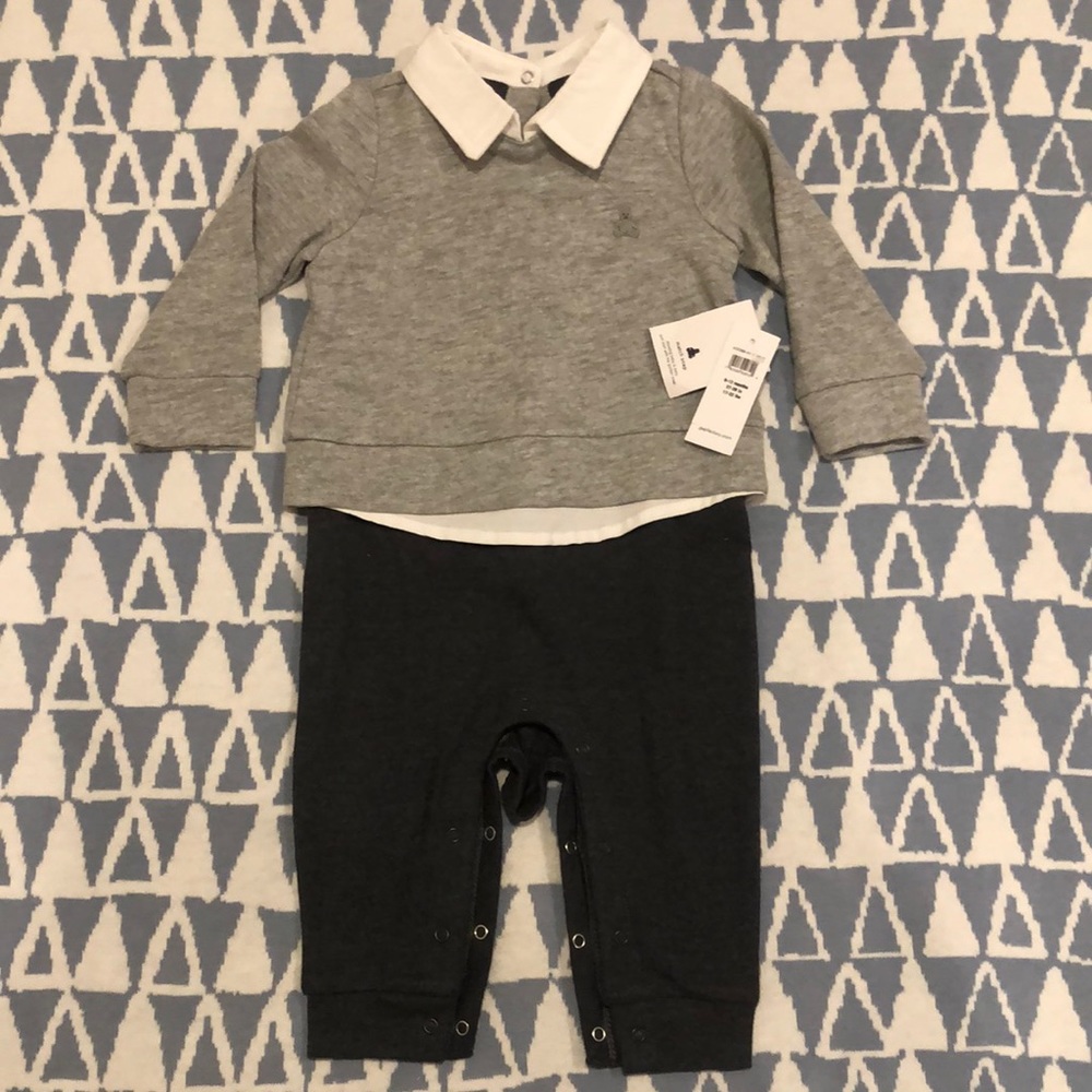 NWT one piece collared shirt sweatshirt and pants